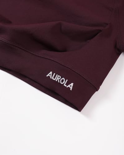 Image of AUROLA Influence Women Crop Top Short Sleeve Compression Workout T-Shirt | Raglan Short Sleeve Crop Top, High-Stretch Seamless Knit, Stay-Put Ribbed Underband, Soft Breathable Comfort