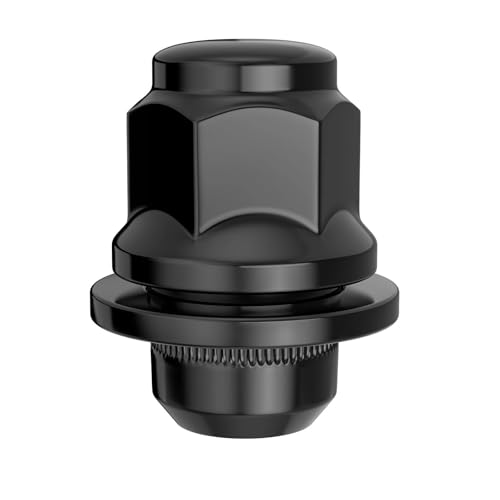 Image of MIKKUPPA M12x1.5 Mag Lug Nuts, Black 4PCS Tire Nuts with Washer | 21mm Hex, Replacement for Toyota Avalon Camry Corolla Highlander RAV4 Sienna Matrix Prius Venza Crown OEM Factory Wheels
