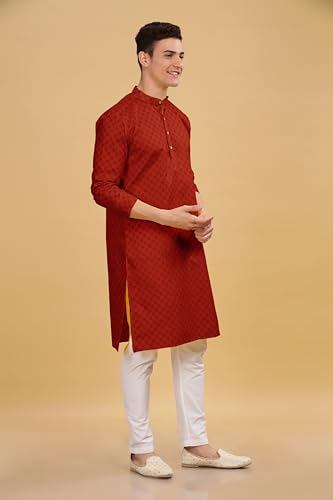 Image of BE ACTIVE Cotton Kurta for Men | Traditional and Stylish Design | Indian Kurta | Full Sleeve Kurta