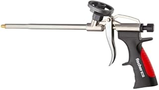 fischer Metalowy pistolet PUP M3, wytrzymały pistolet piankowy do pianki PU, pistolet do efektywnej obróbki pianek pistoletowych, trwały z metalu, czerwony