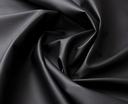 IPEA Kunstleder Schwarz für Dekor und Beschichtung 140 x 50 cm - Made in Italy - Kunstleder für Sofas, Stühle, Kleidung, Accessoires - Polsterstoff Bezugsstoff Lederoptik - Halben Meter
