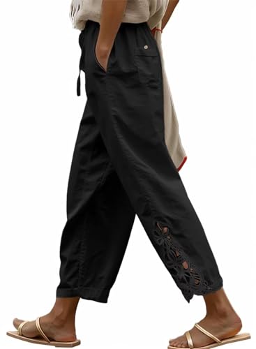 Image of Women Fashion 2026 Casual Elastic Waist Pants with Pockets