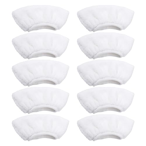 MEMOFYND 10PCS Microfiber Cloth Covers Steam Cleaner Accessories Mop Sanding Cloth Covers Rag Replacement Accessories (White)