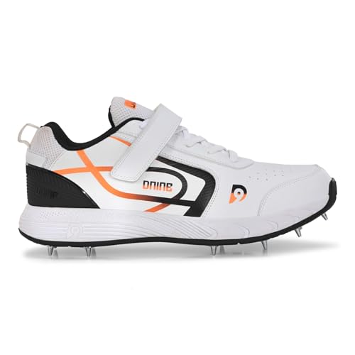 Image of DNINE Classic Men Bowling Spikes Cricket Shoes White /Orange & White /Blue