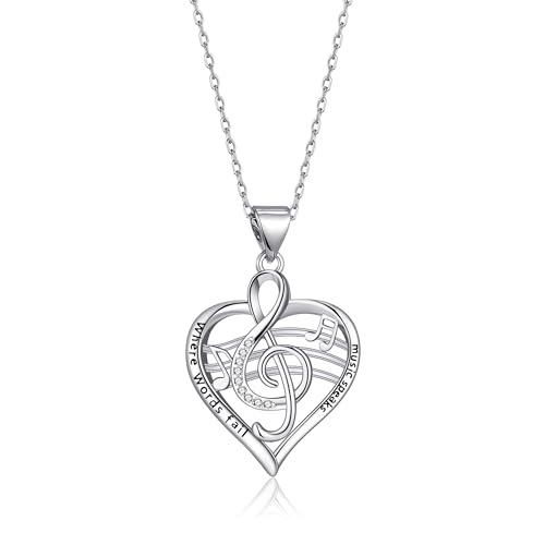 Music Note Necklace Treble Clef Necklace Jewelry Gifts for Wome Teacher