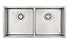Produktbild Doppelbecken Spüle Edelstahl MIZZO Design 800-400 Flächenbündig | Unterbau Edelstahlspüle | Außenmaße: 870 x 444mm