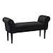 Banc Banquette Design Contemporain accoudoirs courbés Grand Confort 102L x 31l x 51H cm Noir