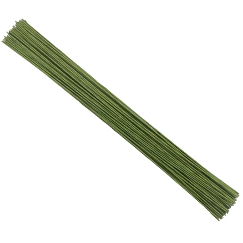 50 Pieces 18 Gauge Green Paper Covered Floral Wire Stems for DIY Crafts, Artificial Flower Arrangements 16 inch Floral Wire