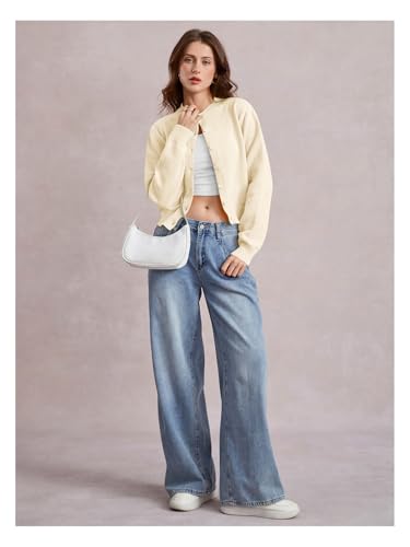 Image of SOLY HUX Women's Button Down Cropped Lightweight Cardigan Sweater Cute Fall Fashion 2026
