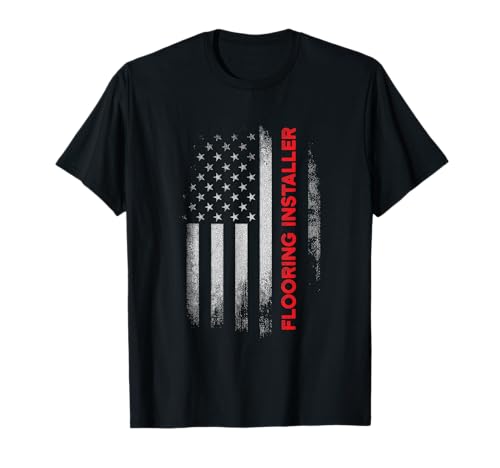 Flooring Installer USA Flag T-Shirt