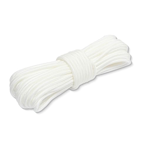 BRETANGME Nylon Rope 1/4 Inch 100 Ft Nylon Cord Rope for Outdoor Clothesline Dog Leashes Pull Swing Camping Tents Gear Securing Hanging Easy to Knot Tying Resistant to Water & UV Rays White