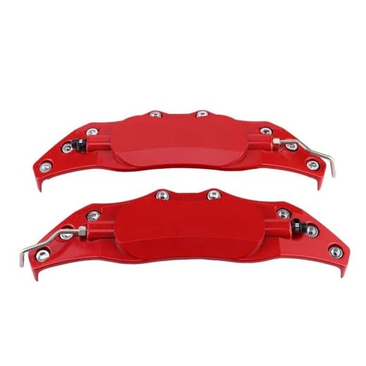Qiilu Brake Caliper Covers, 2Pcs Car Universal Disc Brake Caliper Fake Covers Left & Right Accessories Refit (M)