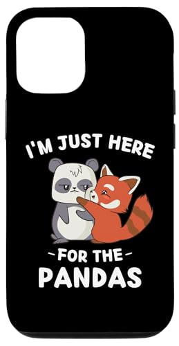 Carcasa para iPhone 12/12 Pro Kawaii Lindo Panda Rojo Estoy Aquí Para Los Pandas