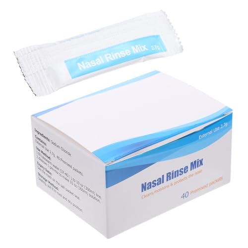 Toyvian Sal para Enjuague Nasal 27 G X 40 Sobres Solución Salina Fisiológica para Lavado Nasal Uso Adulto y Sobres Individuales