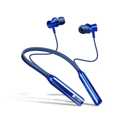 Image of Bluetooth Neckband Earphones, 28H+ Playtime, Bluetooth 5.4, 10mm Driver, IPX4 Splash Resistant (Blue)