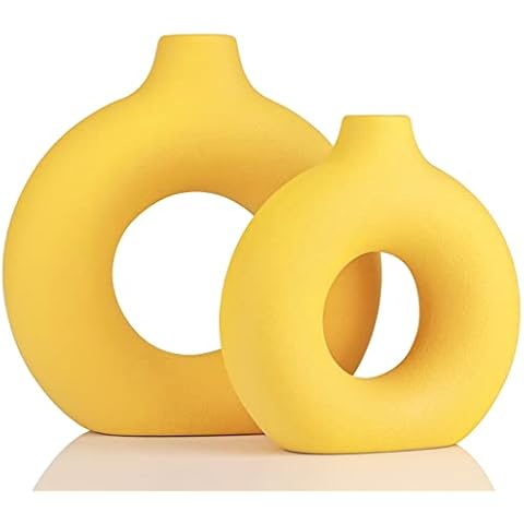 Yellow Vase Decor Donut Vase Set Cover