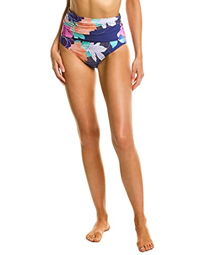 Trina Turk Women's Standard High Waist Roll Up Hipster Bikini Swimsuit Bottom, Multi//Opulent Oasis, 8 Trina Turk Women's Standard High Waist Roll Up Hipster Bikini Swimsuit Bottom, Multi//Opulent Oasis, 8