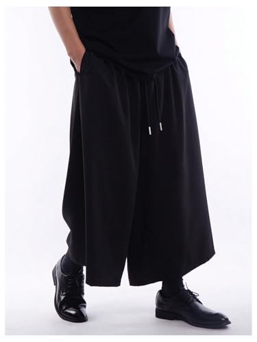Men's Drawstring Waist Wide Leg Casual Harem Pants Baggy Japanese Yoga Harem Pants Hip hop Joggers3