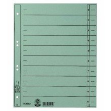 Trennblatt, A4, durchgef„rbter Karton, hellblau, Pack mit 100 Stck