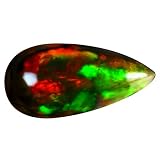 8.87 ct Pear Cabochon (22 x 11 mm) Ethiopian 360 Degree Flashing Black Opal Natural Loose Gemstone
