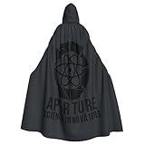 BYOBLU Aperture Science Innovators Unisex Hooded Cloak Cape for Christmas Halloween Cosplay Costumes Black