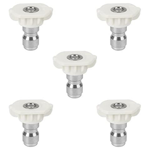 Larcele Pressure Washer Spray Nozzle Tip Set, Replacement Sprayer Nozzle Tips for Pressure Washers Accessories ,1/4 Quick Connect, 4,500 PSI, 5 Pack ( White, 40 Degree) QXJPZ-01 Cover