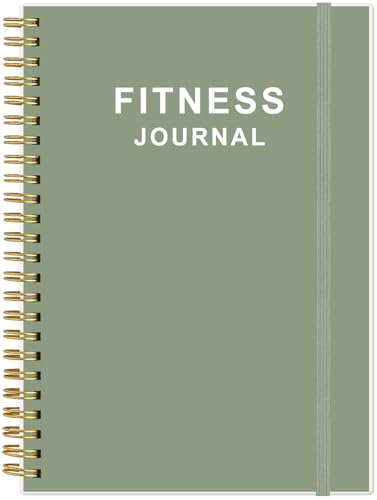 Fitness Journal for Women & Men - A5 Workout Journal/Planner Daily Exercise Log Book to Weight Loss, Gym, Muscle Gain, Bodybuilding Progress - Daily Personal Health & Wellness Tracker, Spiral-Bound, 5.8" x 8.3", Green
