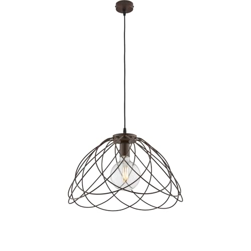 Lustre en fer laqué noir avec câble réglable suspension Pagode