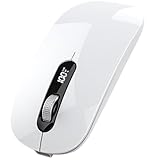 ASLDPUO Wireless Bluetooth Mouse, Bluetooth 5.0/4.0 & 2.4G Tri-Mode, Type-C Rechargeable with LED Screen Display, Ergonomic Silent Click for Laptop/PC/Tablet, Multi-Device & Office Use