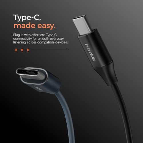 Image of Noise Chord 100 Type-C Wired Earphones | 10mm Driver | Deep Bass | in-Line Mic with Voice Assistant | Multifunctional Controls - Midnight Blue