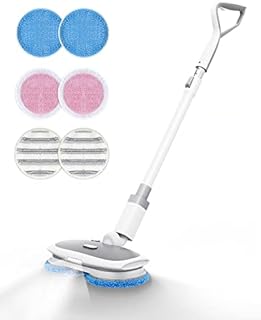 MARK LIVE Cordless Electric Mop, Spin Mop For Floor Cleaner with LED Headlight and Water Sprayer, Up to 60 Mins Powerful Floor Scrubber with 300ml Water Tank, Polisher & Cleaner Machine For Hardwood, Tile, Laminate Floors