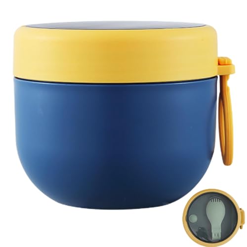 Generico Tarro de alimentos aislado al vacío. Fiambrera térmica de acero inoxidable de 600 ml, estructura de doble pared a prueba de fugas, asa de silicona fácil de transportar | para