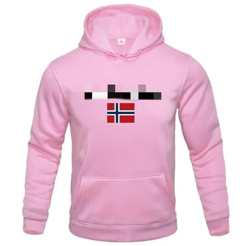 HUBGFEQ Men's Fashion Printed Hoodie Sportswear Multi Functional Sports Leisure Loose Hoodie Comfortable-Pink-XXL