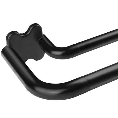 Black Double Curtain Rods, USFOOK Blackout Wrap Around Curtain Rods for Windows 32 to 58 Inch...
