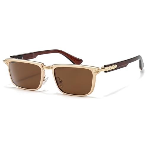 Image of SUNGAIT Polygon Aviator Sunglasses Men Old School Style Adjustable Anti-slip Temples Polarized Lens for Driving Fishing
