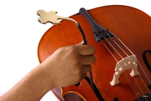 YoungMonic Cello Making Tools Cello Sound Post Setter W/S Rubber Grip Brass Protector DIY (Brass Protector)