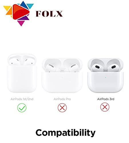 Image of FOLX Fac70 Airpods 1&2 Gen Soft Silicone Protective Case 3D Design Shockproof Case Cover with Anti-Lost Metal Keyring Compatible for Apple Airpods 1&2 Generation (Caption America) Multi-Coloured