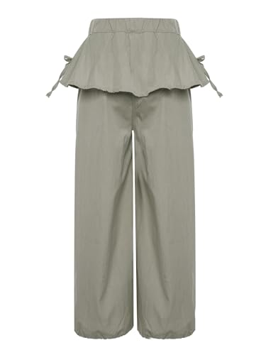 Linjinx Kids Girls Bowknot Peplum Star Studs Track Pants Cute Wide Leg Trousers Joggers Hip Hop Dance Sweatpants4