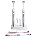 Triple Bristle Duo - 2 Electric Toothbrushes with Dual Charging Station, Patented 3 Head Design, 31,000 VPM, Rechargeable Toothbrush Set for Families & Couples, 3-Sided Sonic Brush