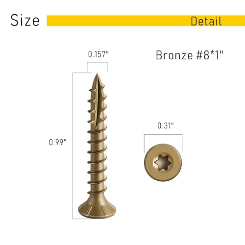 Image of 150pcs Deck Screws #8 x 1 Inch Wood Screw Star /Trox Drive Structural Screw for Timber, Log, Landscaping Wood Etc.