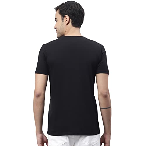 Image of Mack Jonney Men Round Neck Cotton Solid Regular Fit T-Shirt-T Anthraa 01-P