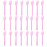 24PCS 13cm 5.2' Plastic Spatulas Spoon Makeup Cosmetic Mask Tip Spatula Skin Care Facial Cream Scoop For DIY Mixing Sampling Beauty Tool (Pink)