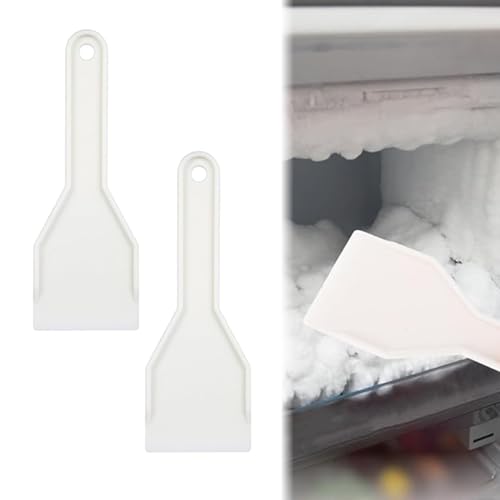 MEXRUMI 2 Pcs De Congelador Rascador De Hielo(Blanco)，Descongelador De Plástico Pala De Hielo Nevera