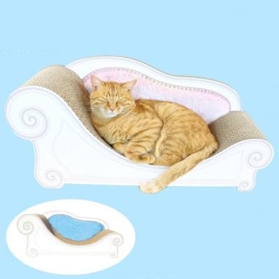 猫のおしゃれ爪とぎソファー「カリカリーナ Luce」オーシャンブルー グラングランサイズ