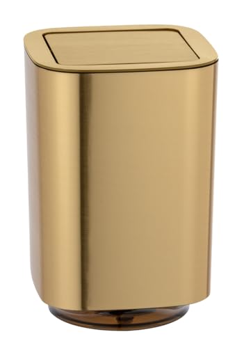 WENKO Schwingdeckeleimer Mod. Auron Gold, 5,5 Liter Kosmetikeimer für das...