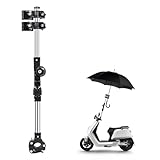 Zheyejp 自転車 傘ホルダー 傘スタンド, 360度回転可能, 折りたたみ式, 高さ調節可能, 電動自転車・車椅子・ベビーカー対応, ダブルクランプ固定