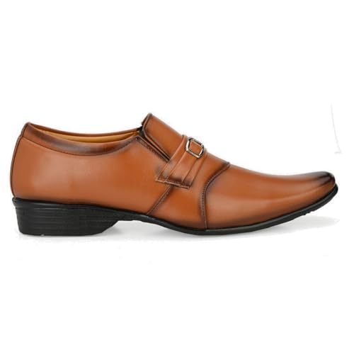 Image of Leatherkraft Formal Slip-On Shoes with Applique Detail