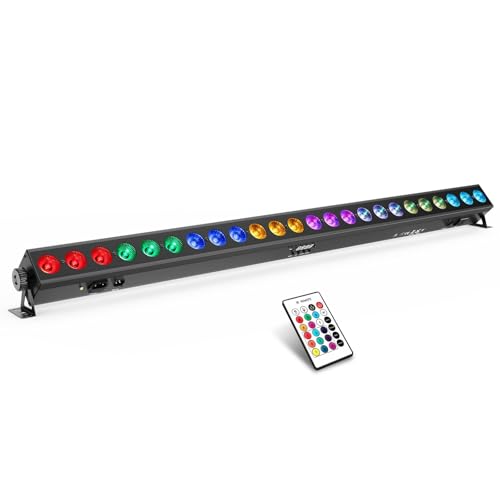 LED Stage Wash Light: Remote & DMX Control - Easy Setup for DJ Party Planner - 150W 24LEDs RGBWA+UV Color Changing - Uplight for Events Music Live Show Wedding Band Performances Christmas Lighting