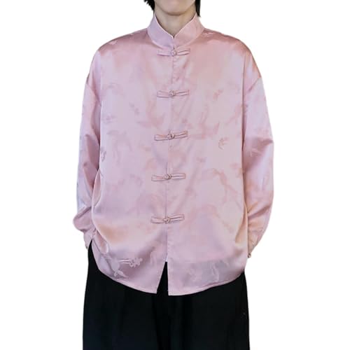 Chemise homme manches longues style chinois rétro tendance printemps été