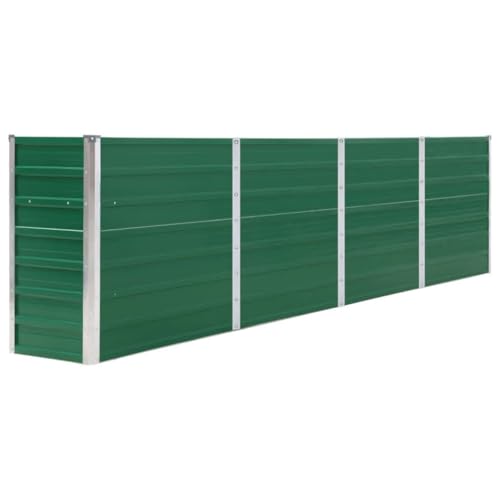 vidaXL Hochbeet Gartenbeet Pflanzbeet Frühbeet Pflanzkübel Pflanzkasten Blumenkübel Gemüsebeet Blumenkasten 320x40x77cm Verzinkter Stahl Grün